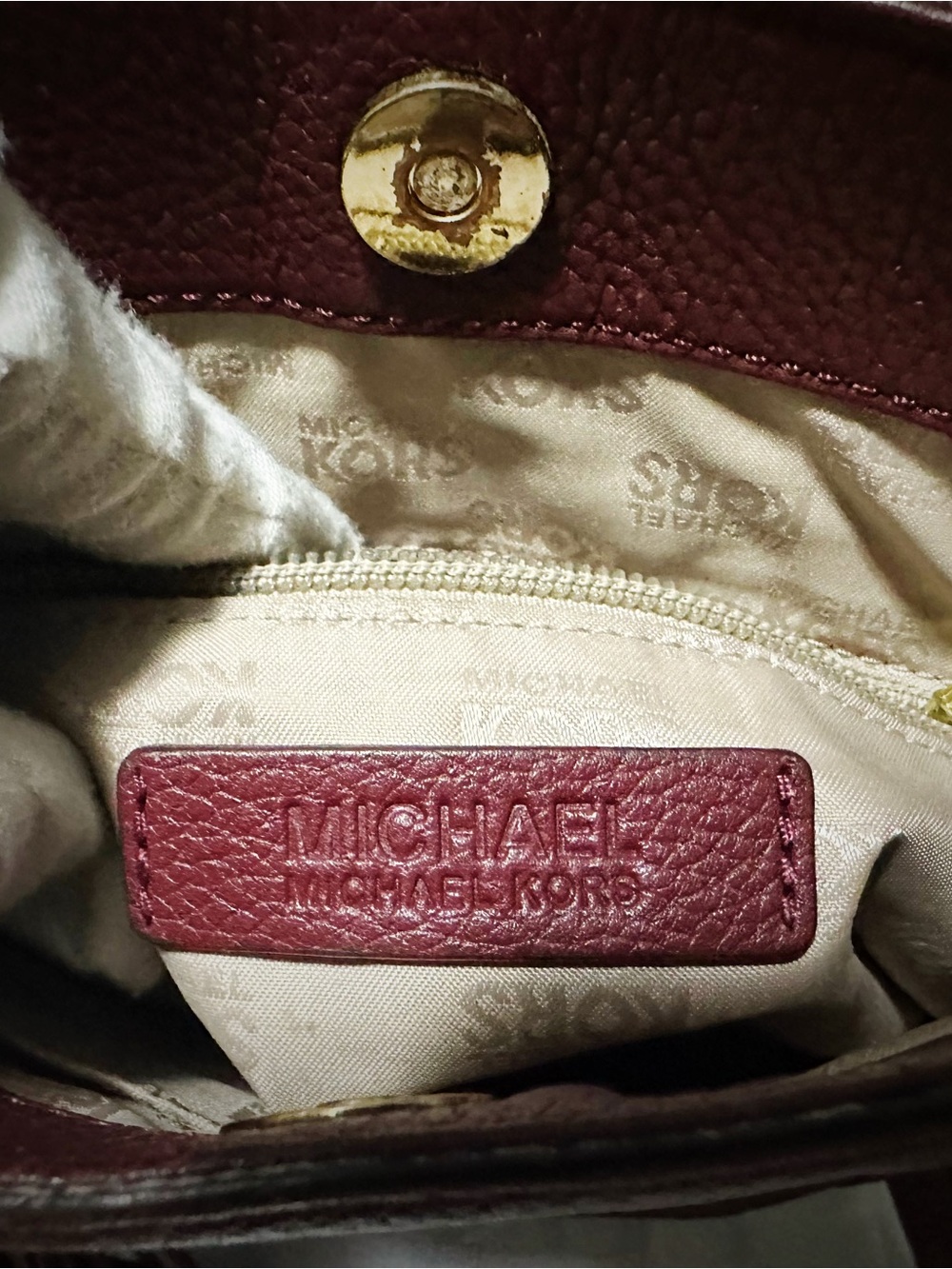 Vintage Michael Kors Burgundy Leather Crossbody Bag soft leather dark red - Picture 11 of 17